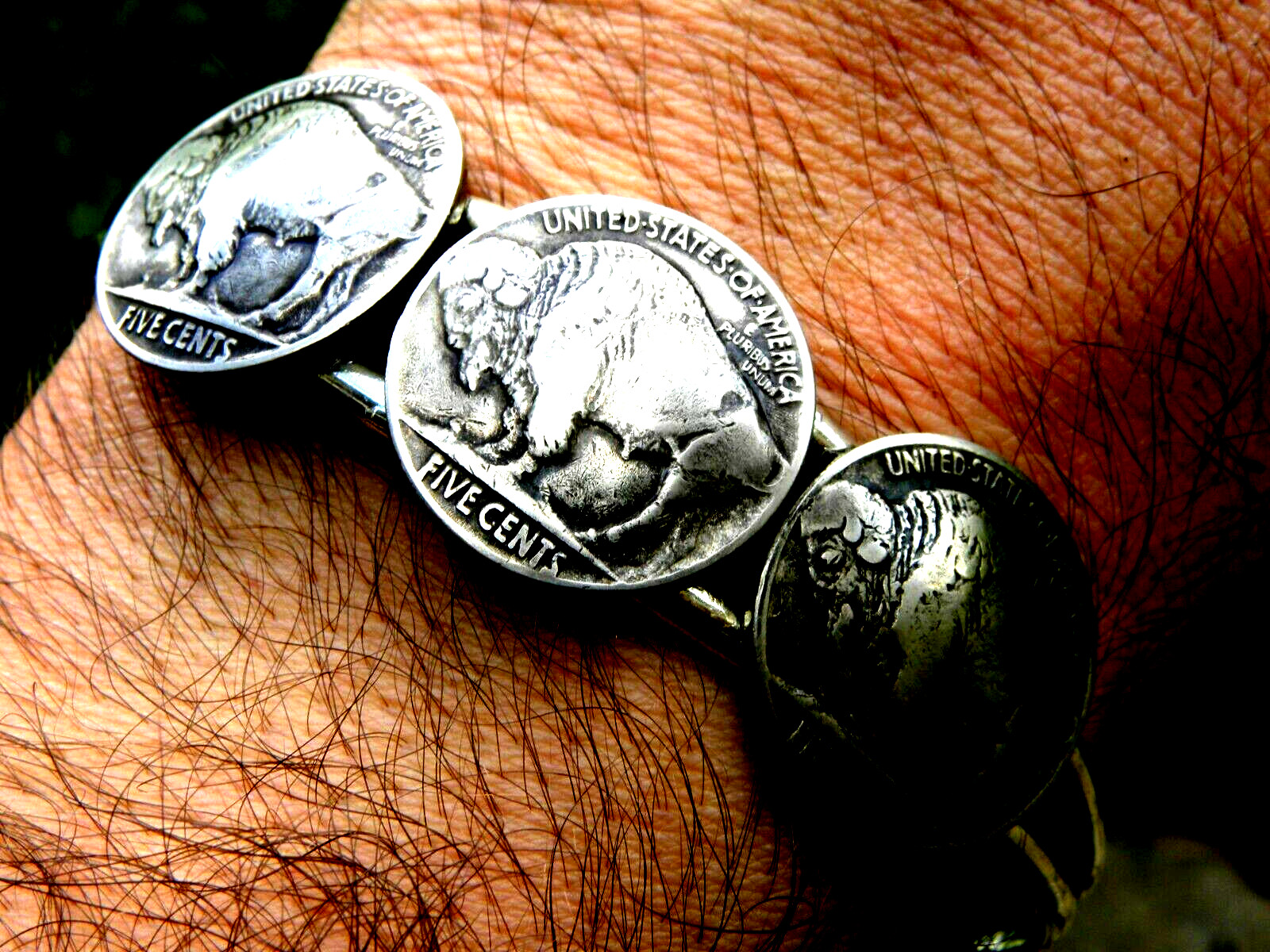 Authentic Buffalo Indian Nickel coins adjustable bracelet nice gift