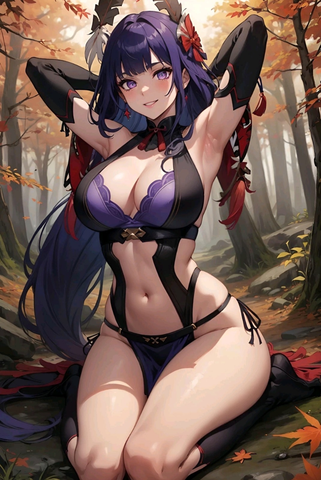 Genshin Impact Raiden full artwork waifu anime print #19