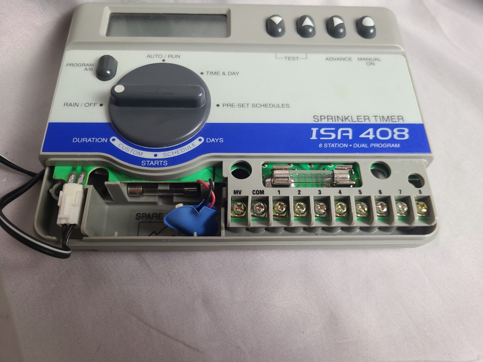 Rain BIRD ISA-408 8 Station Automatic Dual Program Sprinkler Timer w/AC Adapter
