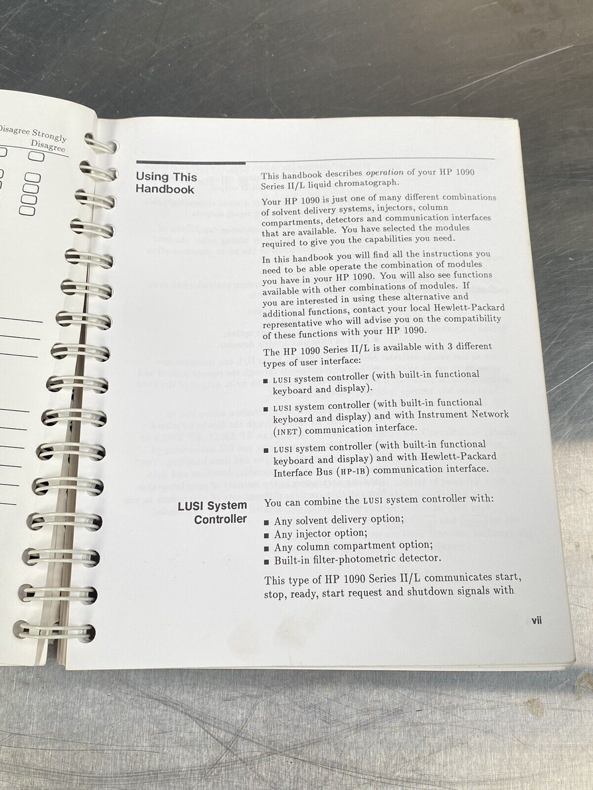 Hewlett Packard HP 1090 Liquid Chromatographs - Users Guide / Manual