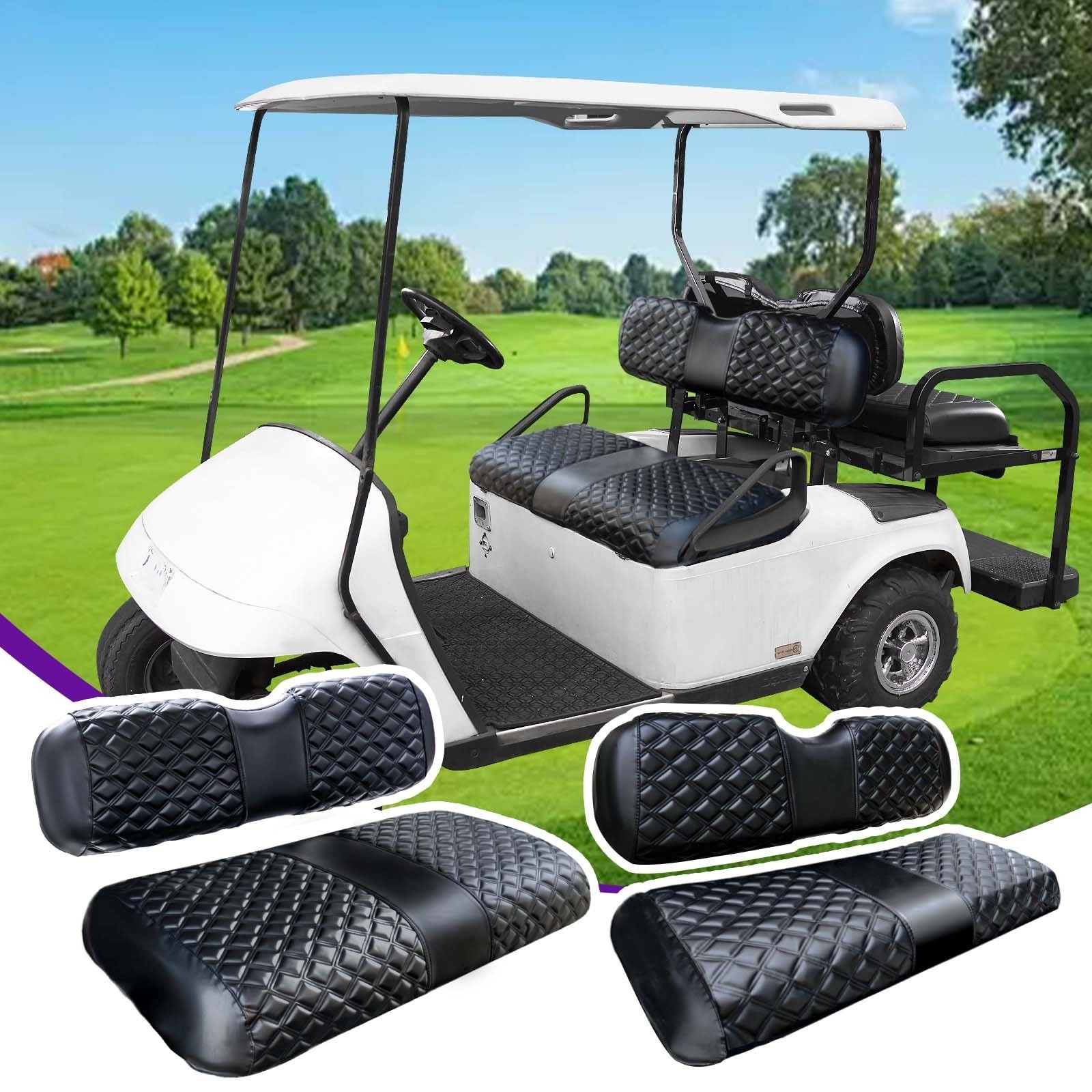 4PCS Golf Cart Seat Covers for EZGO TXT & RXV | No Staples, Easy to Install |...