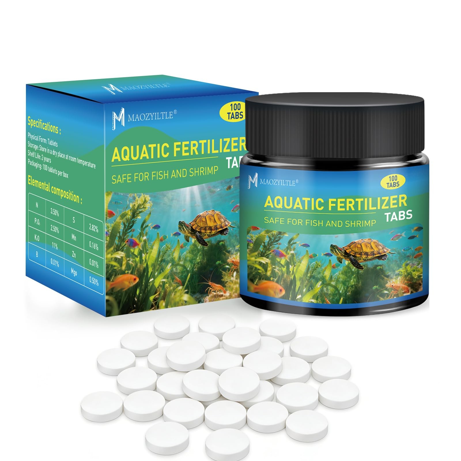 Root Tabs Freshwater Aquarium Plant Fertilizer, Slow-Release 100 Tabs 1g/Tab,...