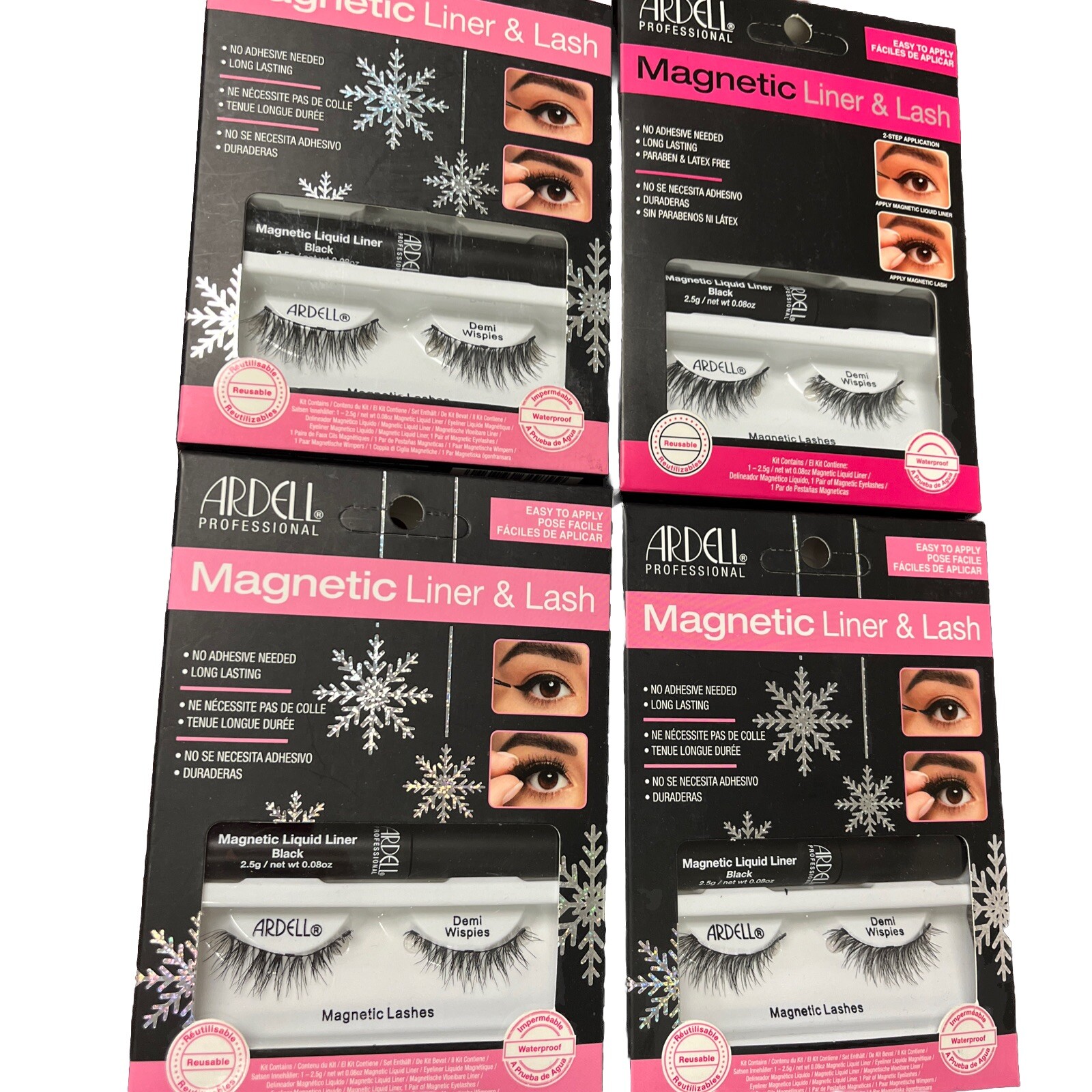 4 Pack Ardell-Professional Magnetic Liner and Lashes - Demi Wispies-NEW/BOXED!