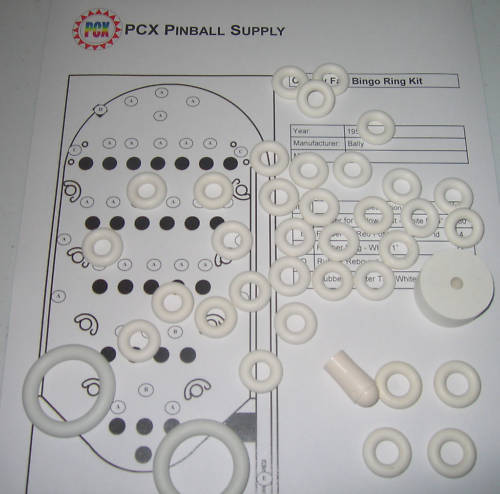 1976 Bally Bonanza Bingo Machine Rubber Ring Kit - White Rings!