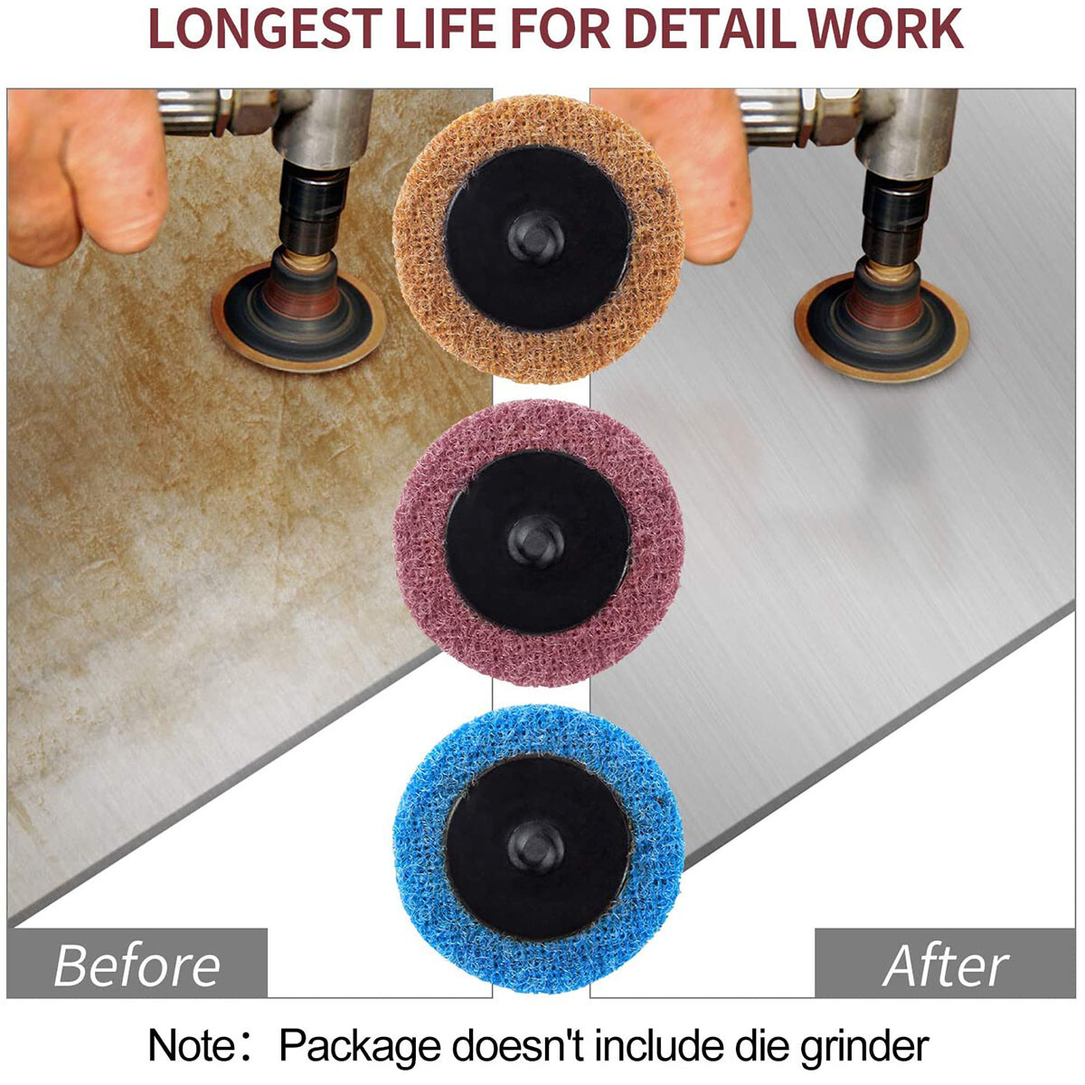46PCS 2" Roll Lock Surface Conditioning Die Grinder Sanding Discs Set & Holder