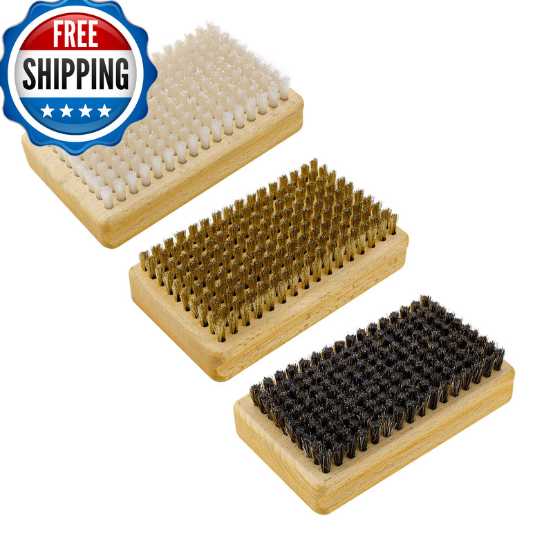 Gosknor 3Pcs Ski Wax Brushes Ski Snowboard Waxing Brush Kit Including Nylon
