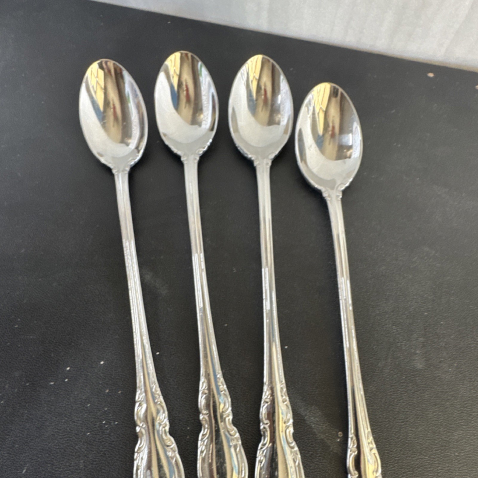 RSV Stainless Steel Spoon Set Glossy All-Over Handle Pattern 4 pcs