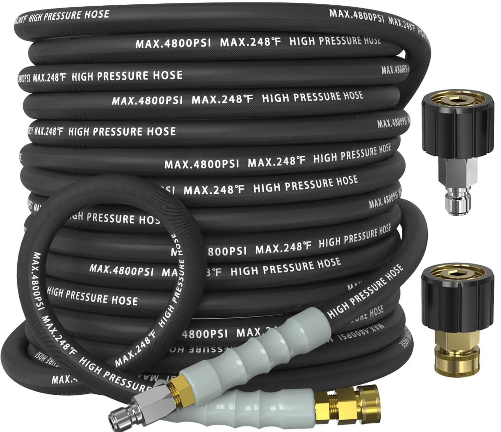 3/8" Pressure Washer Hose 25FT 4800 PSI, Kink Resistant Steel Braided Layer &...