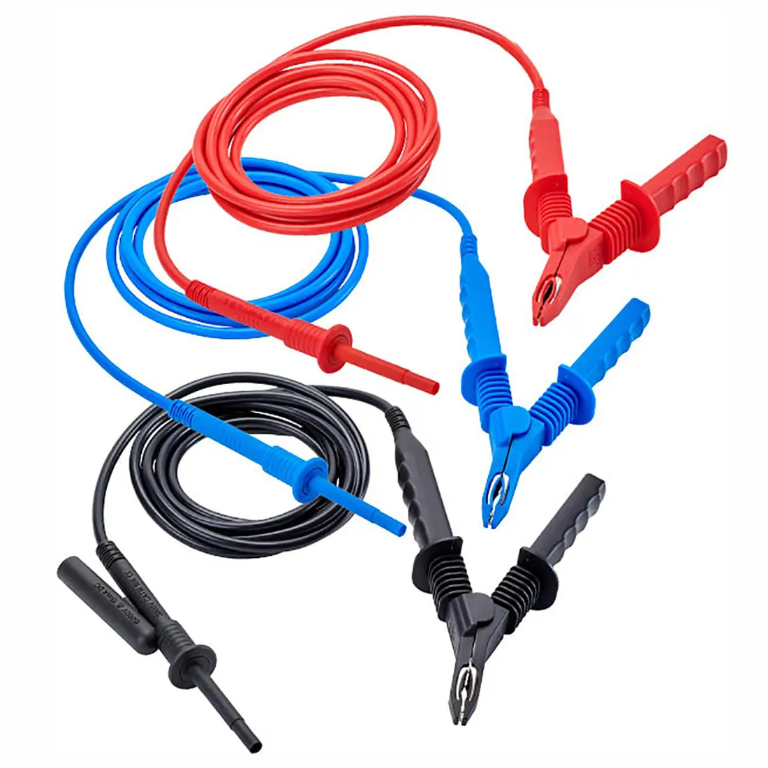 AEMC 2151.36 Safety Test Leads/Hippo Clips, Color-Coded, 15 kV, 10 ft.