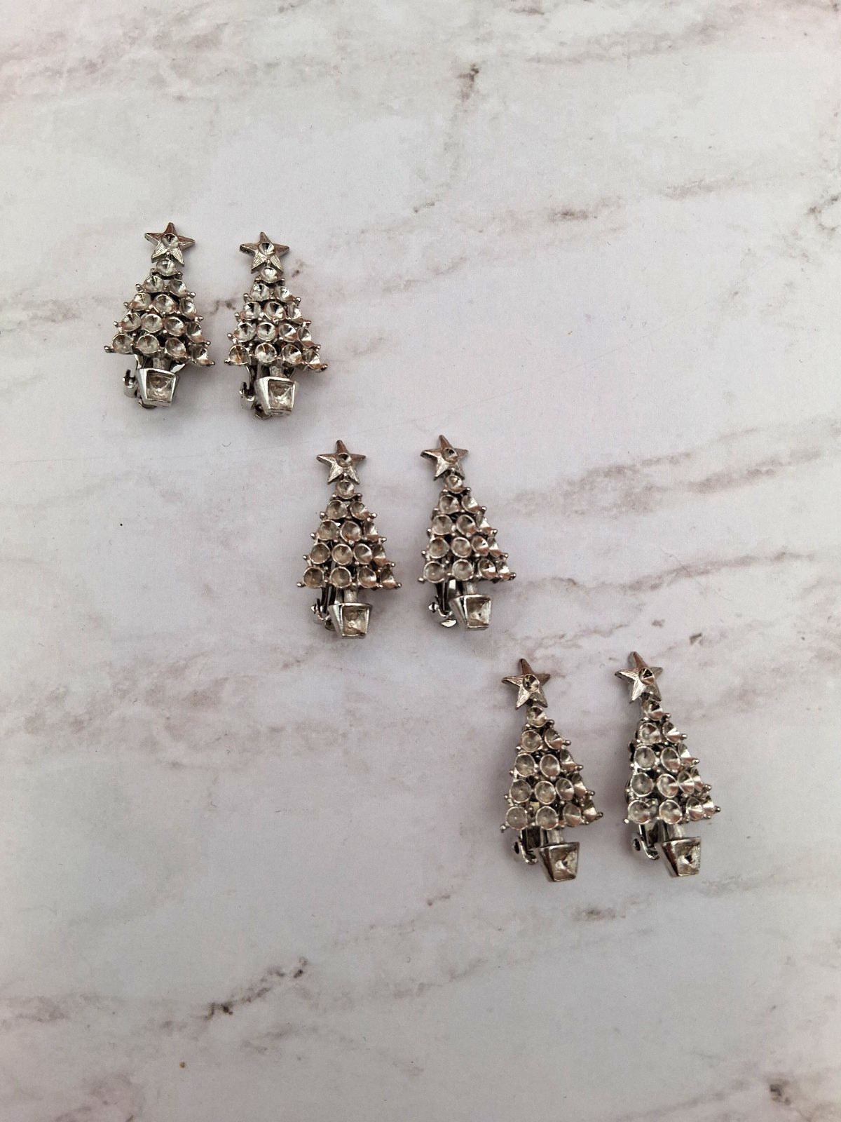 Clip On Christmas Tree Earrings Lot of 25 pair