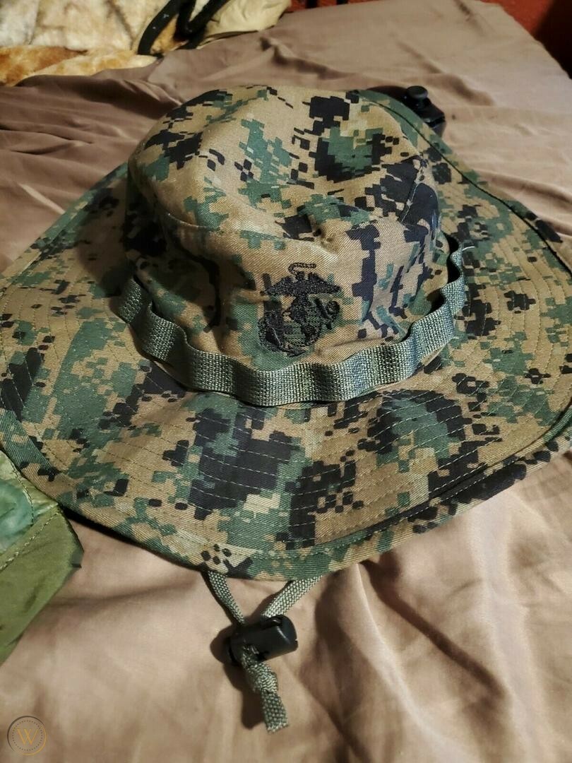 USMC MARPAT Boonie Cover - Marine Corps Woodland Boonie Hat 3" Brim -Made in USA