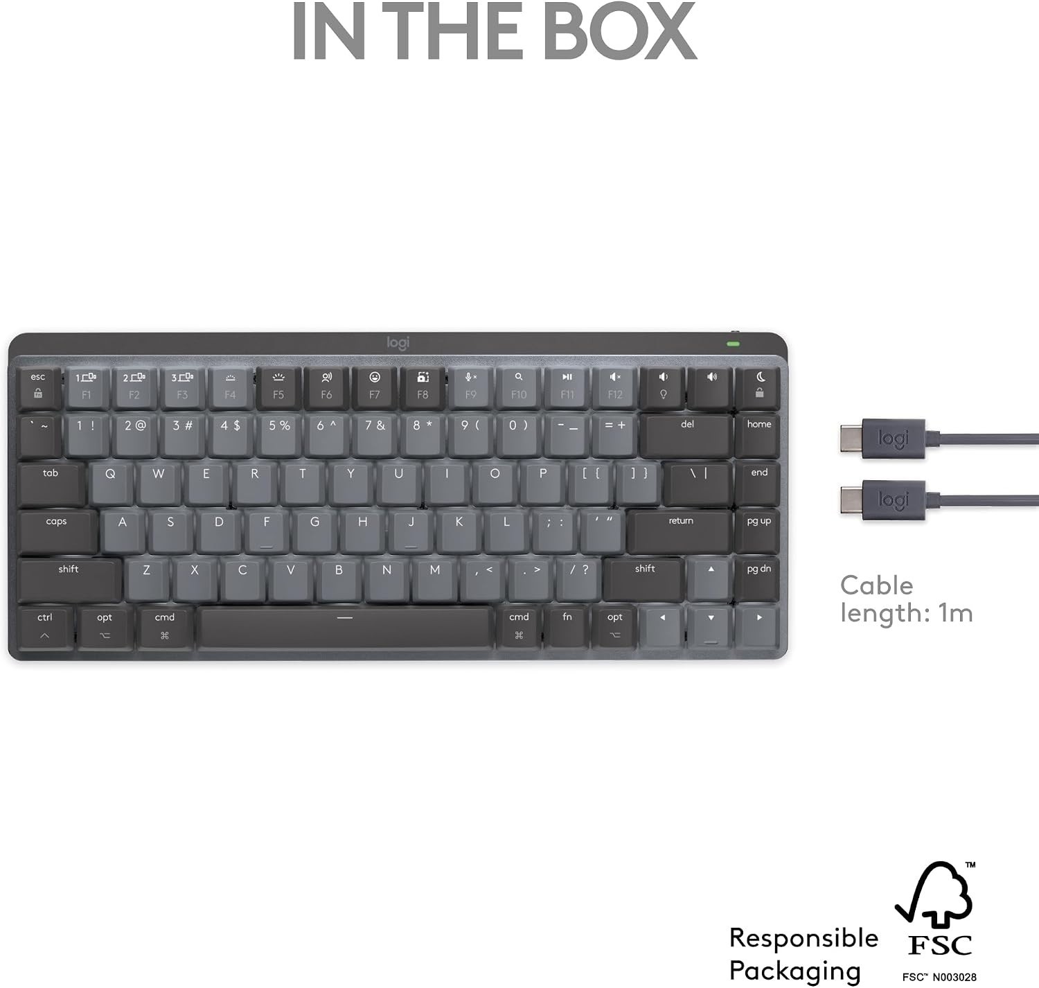 Logitech MX Mechanical Mini For Mac Wireless Illuminated Keyboard Low-Profile