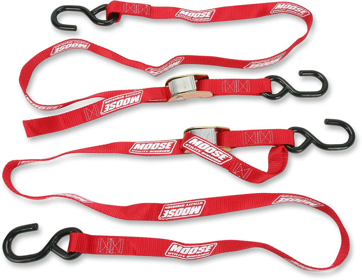 Moose Offroad 1in Red Heavy-Duty Tie-Down Straps 6ft USA Made 3920-0295
