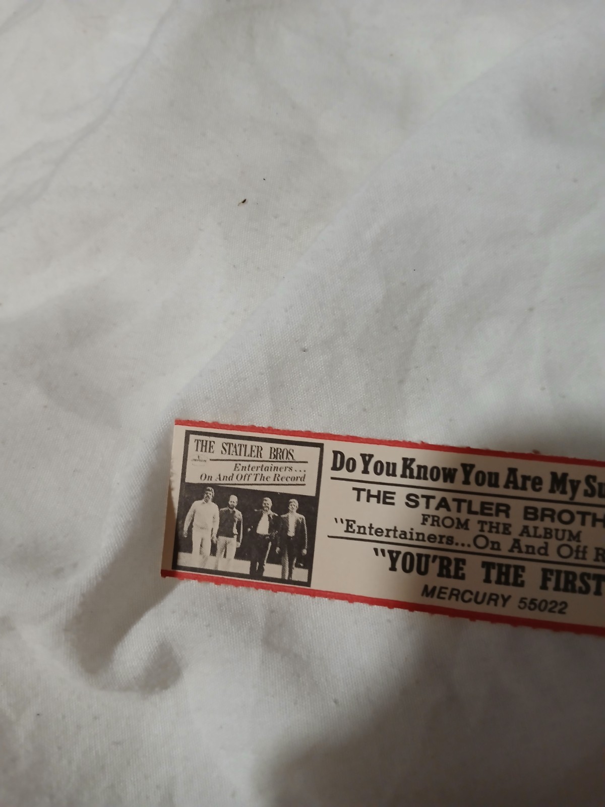 Statler brothers- jUKEBOX TITLE STRIP .FREE SHIPPING IN U S
