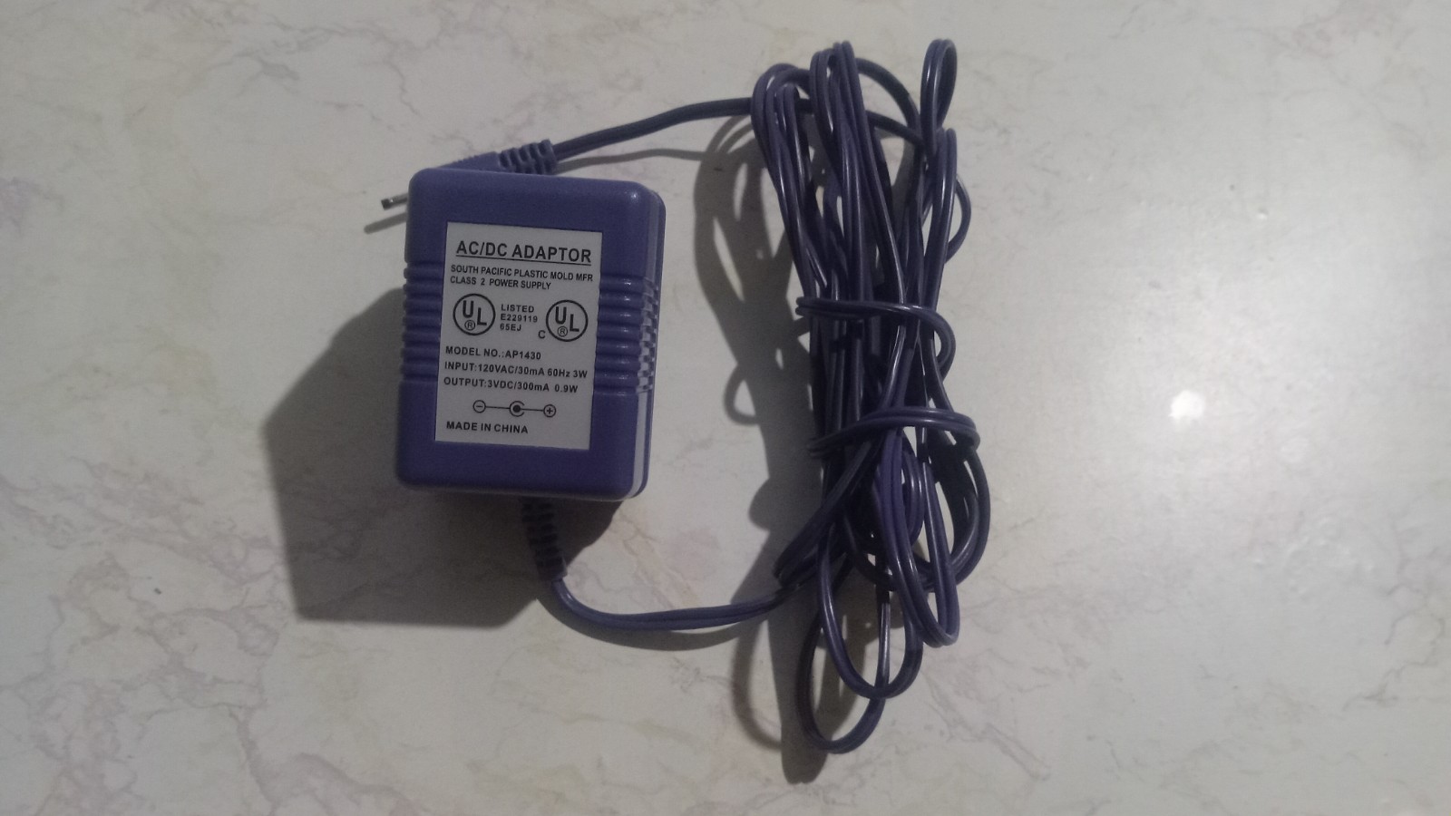 GameBoy Color AC Adapter Charger Tested Indigo Purple AP-1430