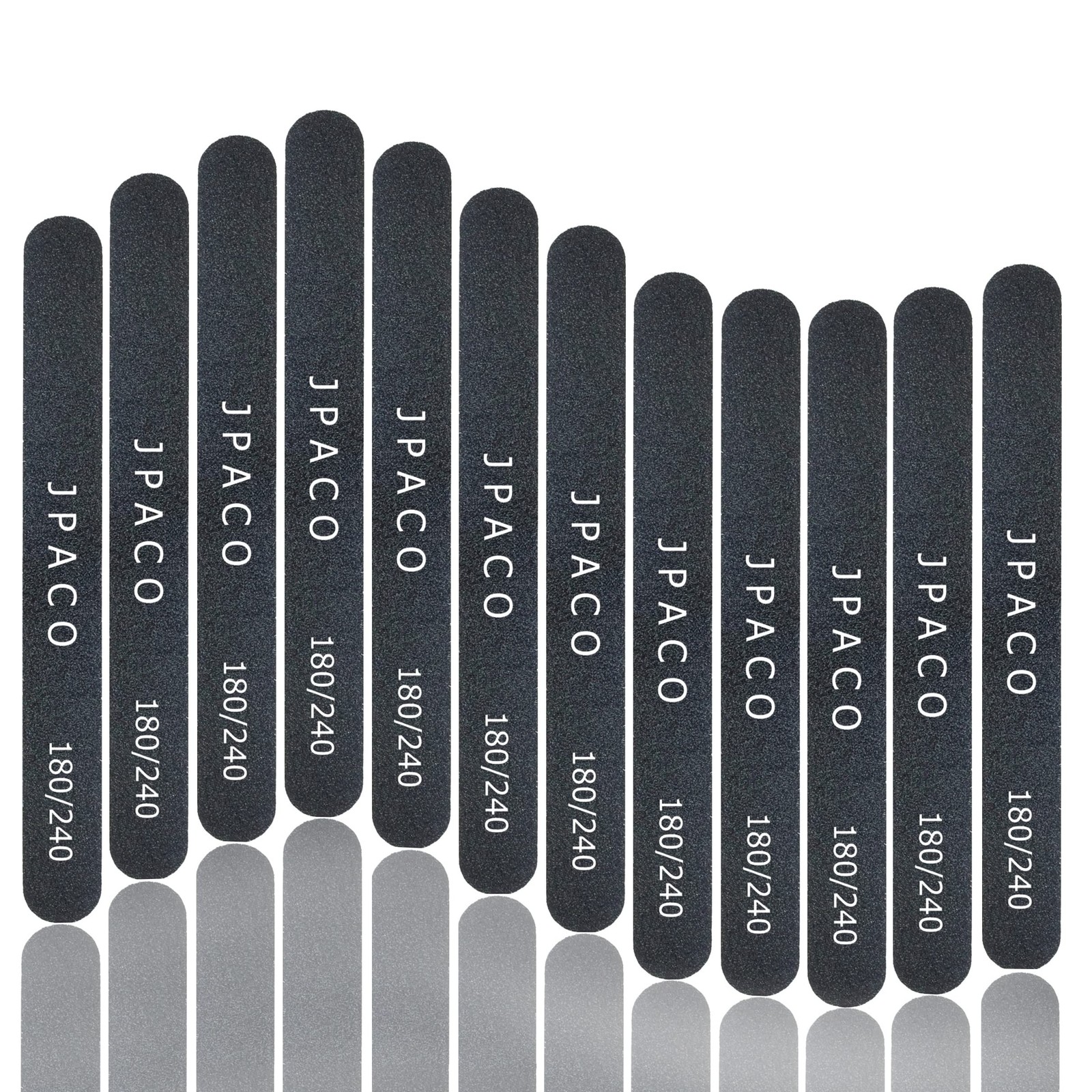 12-Pack Professional Nail Files: Double-Sided 12 Count (Pack of 1), Black