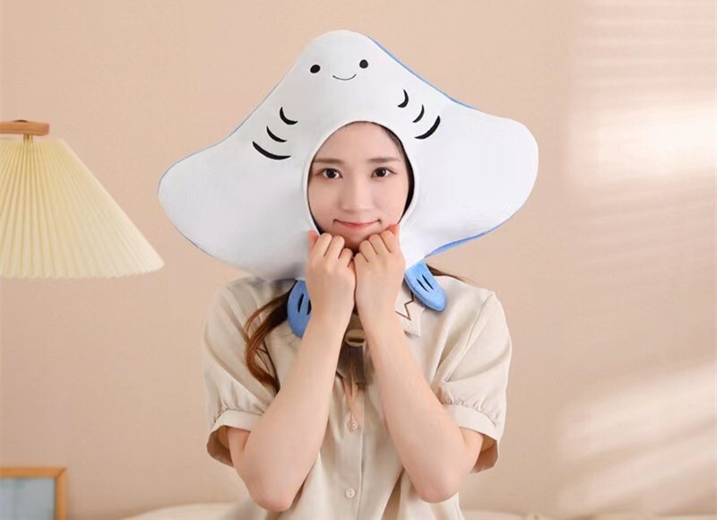 Men Women Manta Ray Cosplay Headgear Halloween Party Decoration Fish Funny Hat