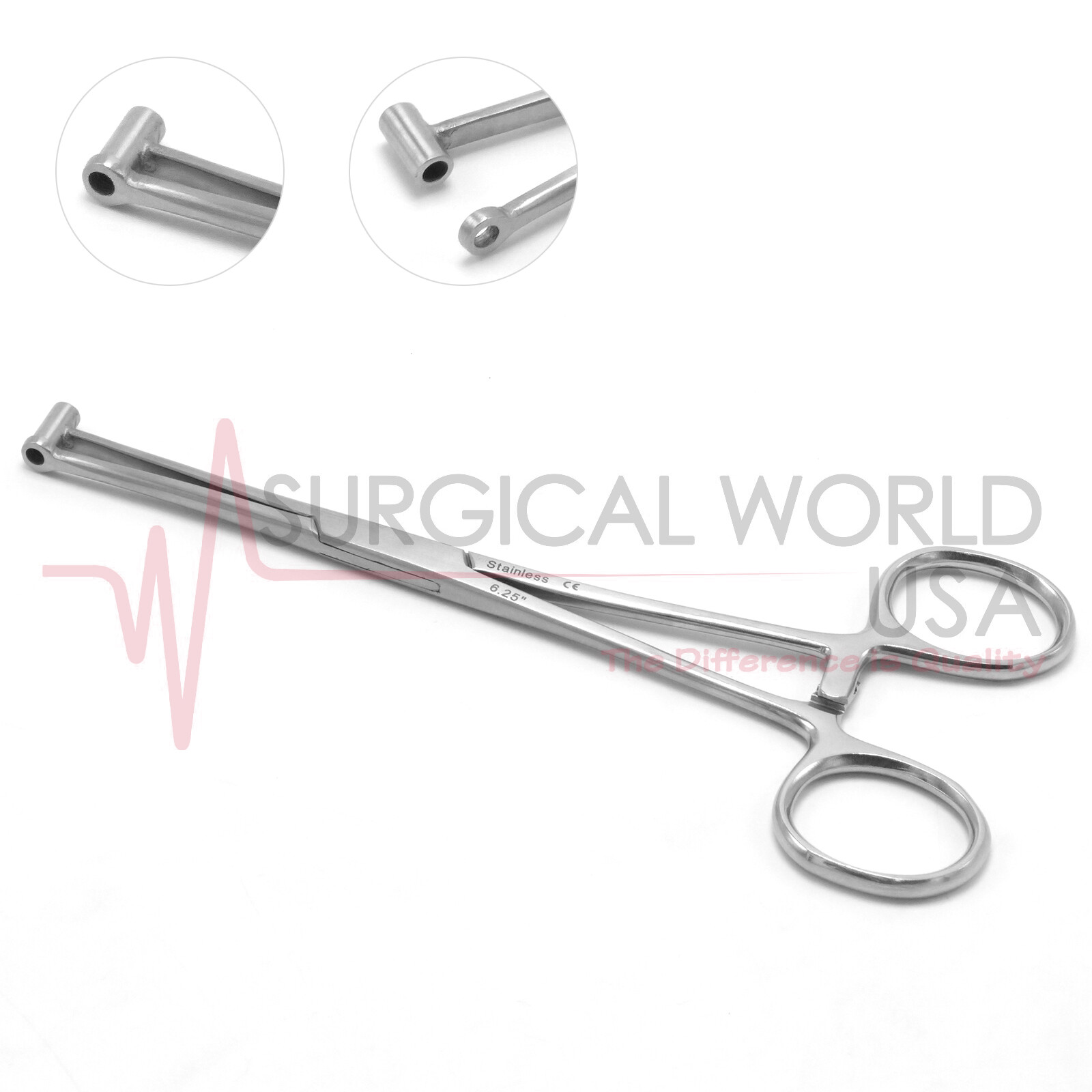 Bucket End Tragus Forceps 6" For Body Pirecing Jewelry Tattoo Needle Clamp