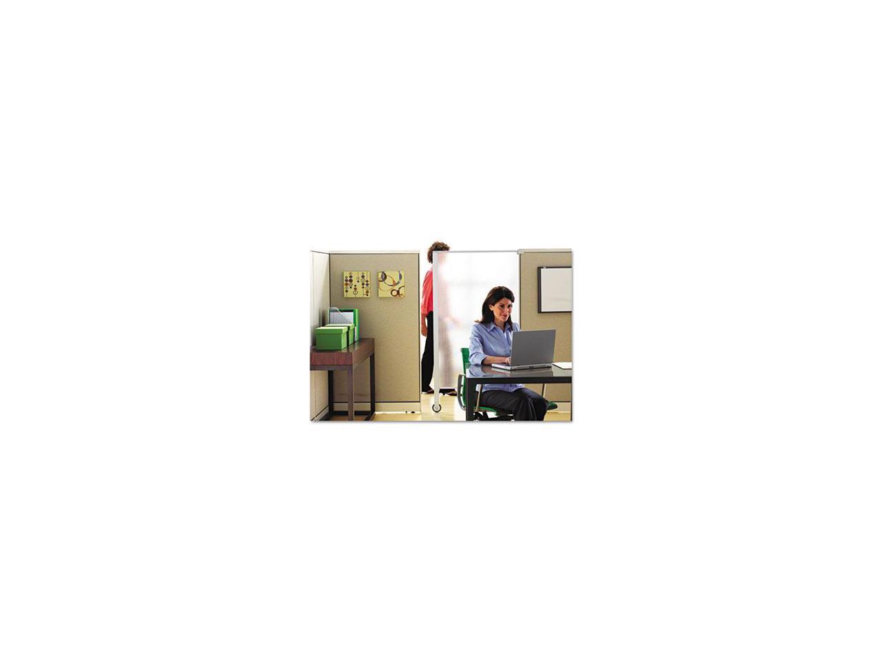 Quartet Premium Workstation Privacy Screen 38w x 64d Translucent Clear/Silver