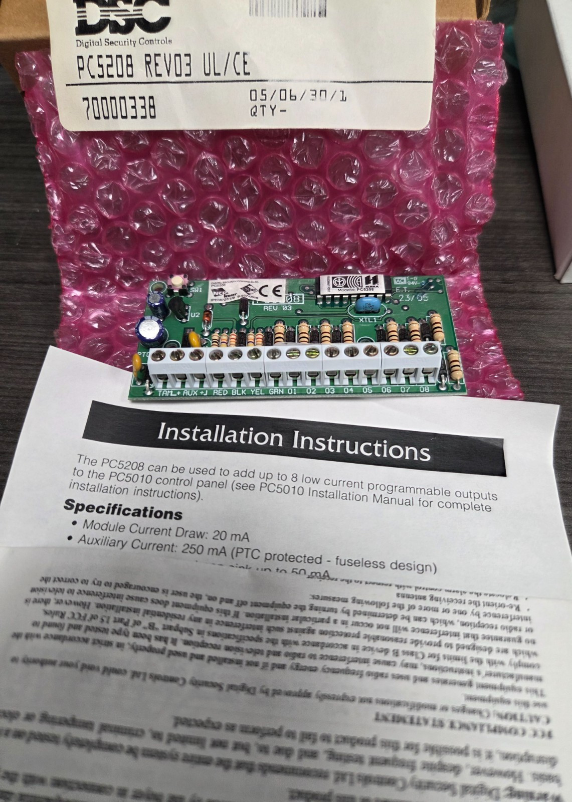 NEW DSC PC5208 Relay Output Expansion Module