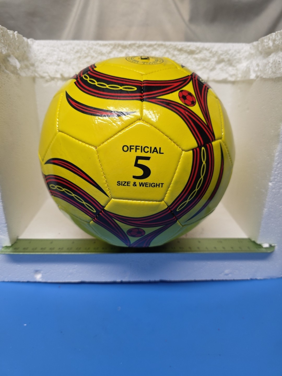Yellow Cyclone Soccer Ball Size 5 Soft Inflatable Training Match Play Ball