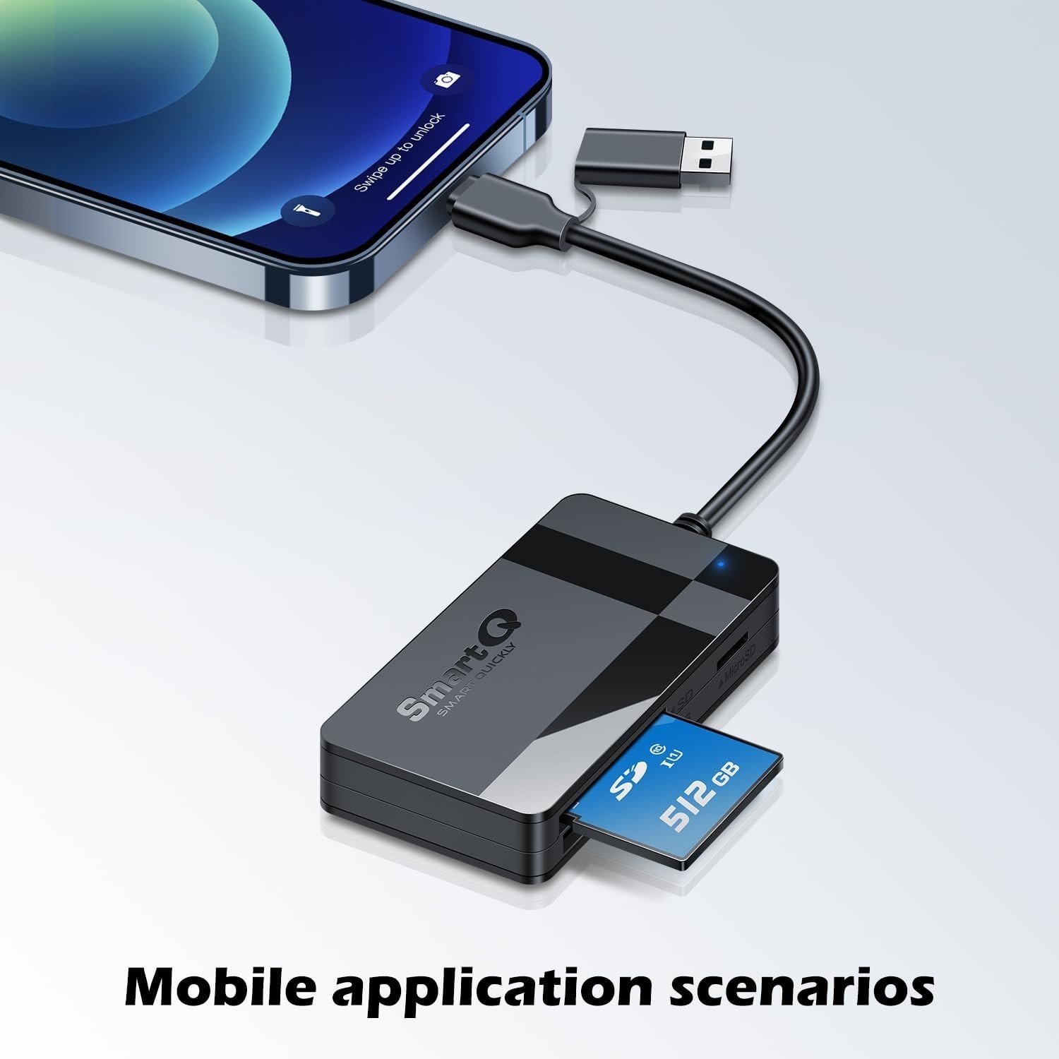4 in 1 USB C Memory Card Reader SD MS CF TF Adapter Supports Simultaneous Read
