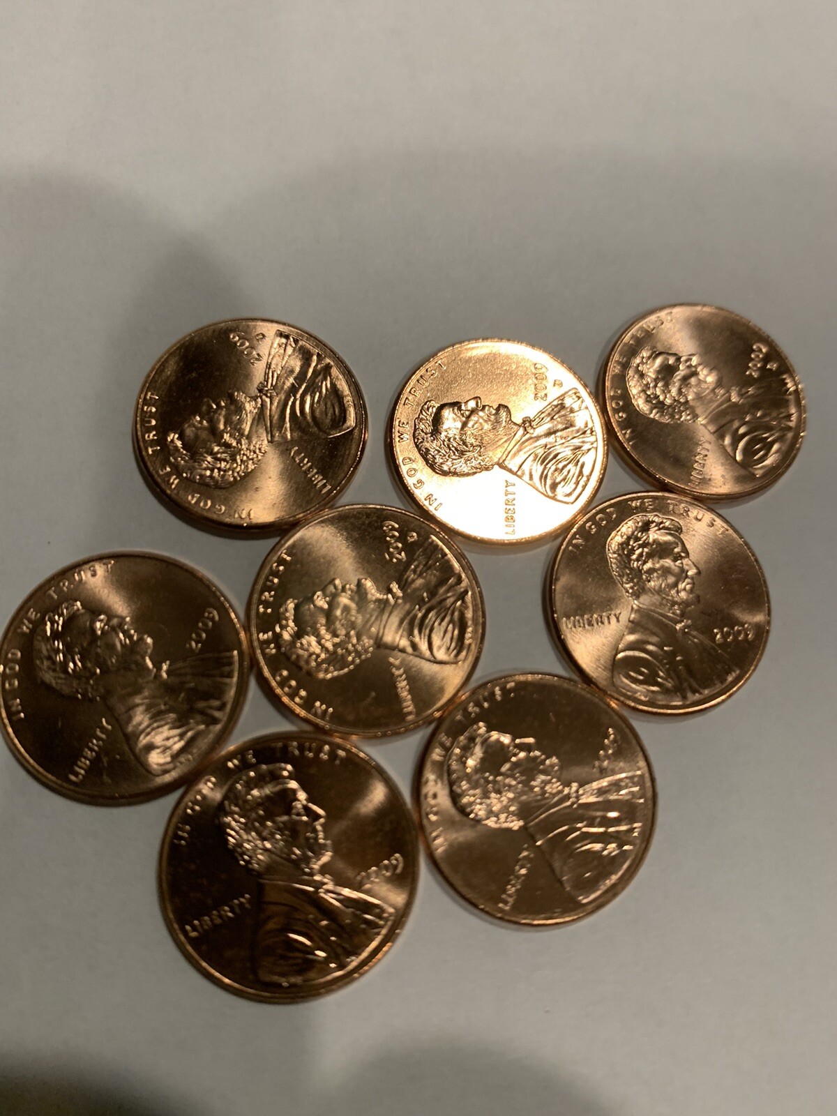 2009 Lincoln Cent Penny P & D Full Set 8 Pcs LP1, 2, 3 & 4 Uncirculated Red