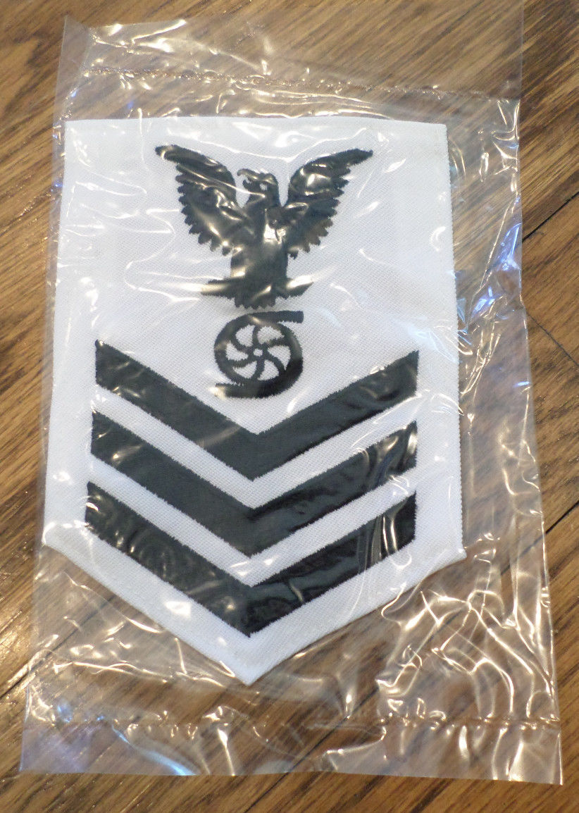 Us Navy Gas Turbine Rating Petty Officer First Class White Navy Uniform Patch