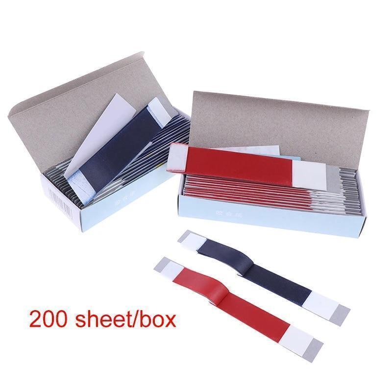 200 Hoja Caja Dental Dentista Papel Articulado Tiras Azules Herramienta De Nuevo