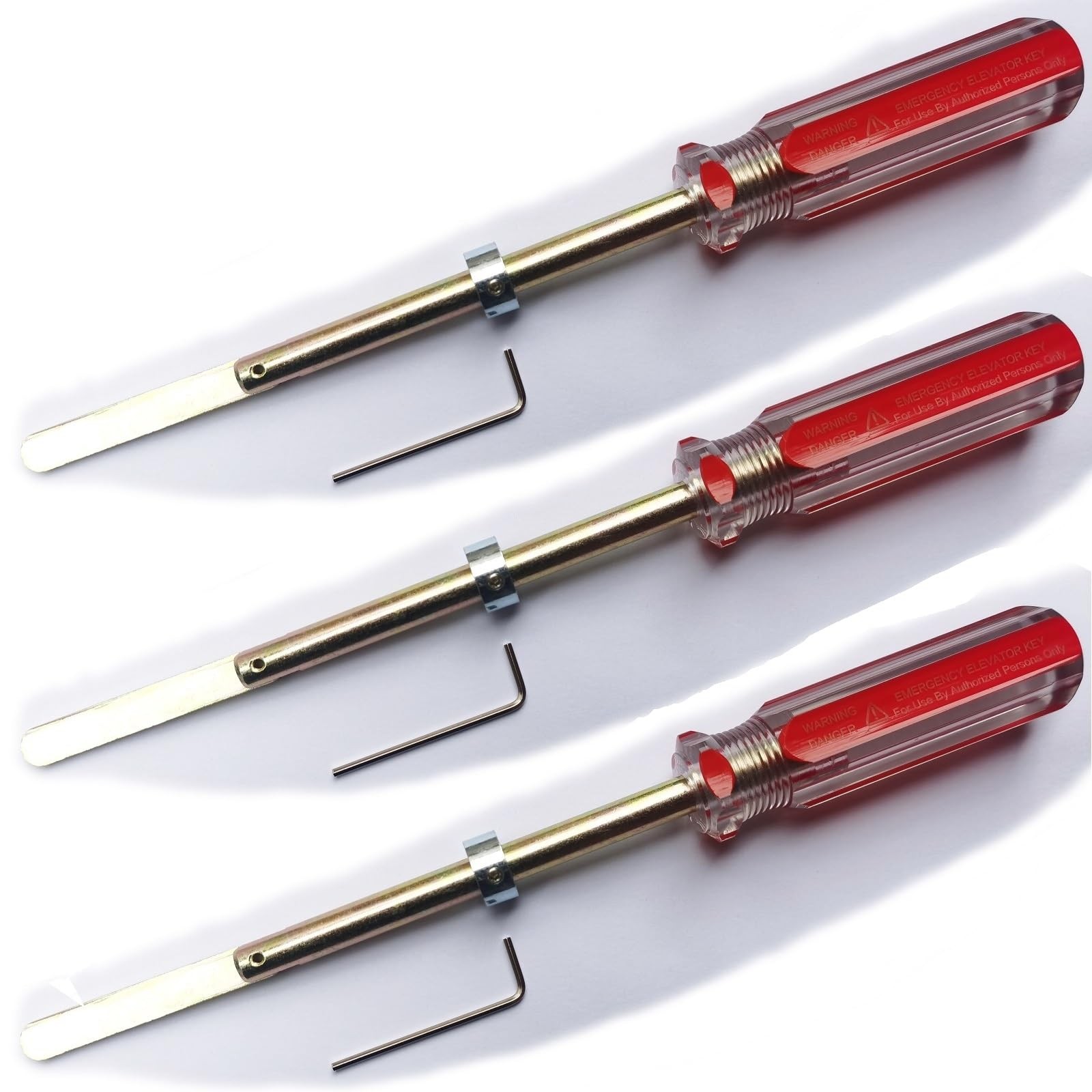 Elevator Drop Key Elevator Door Key Emergency Key with Handle… (1, Red)