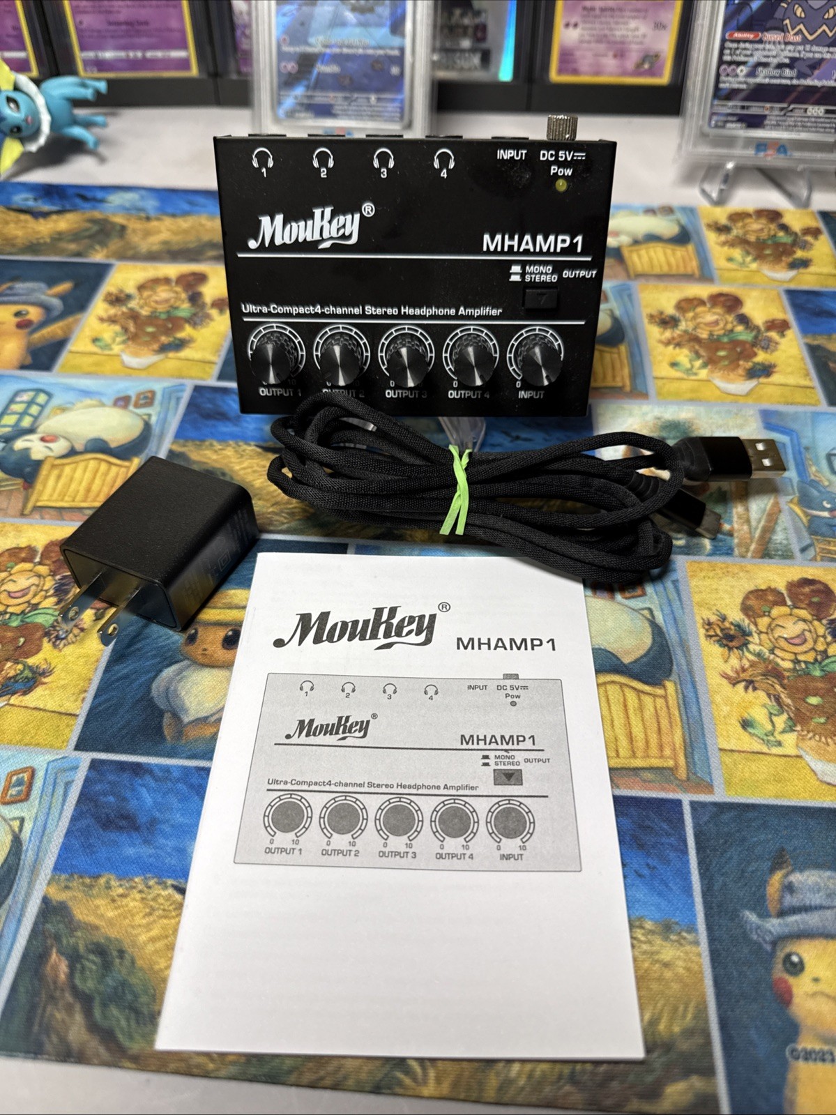 Moukey MHAMP1 Headphone Amp Audio Amp DC5V 4CH Ultra Low Noise for Sub-Mixing JP