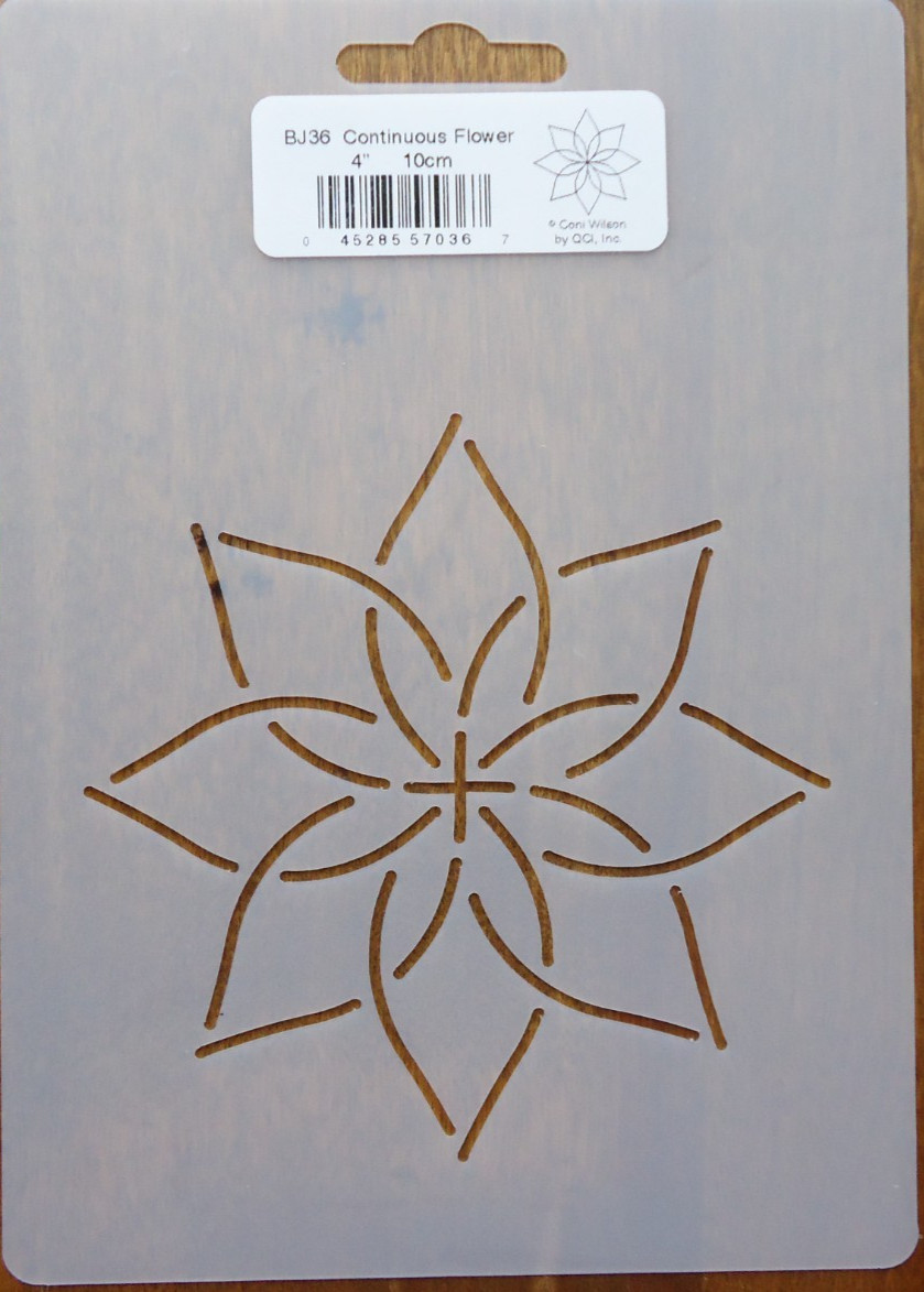Stencil Quilting  4" 10cm Continuous Flower embroidery Zentangle QC BJ36 stitch