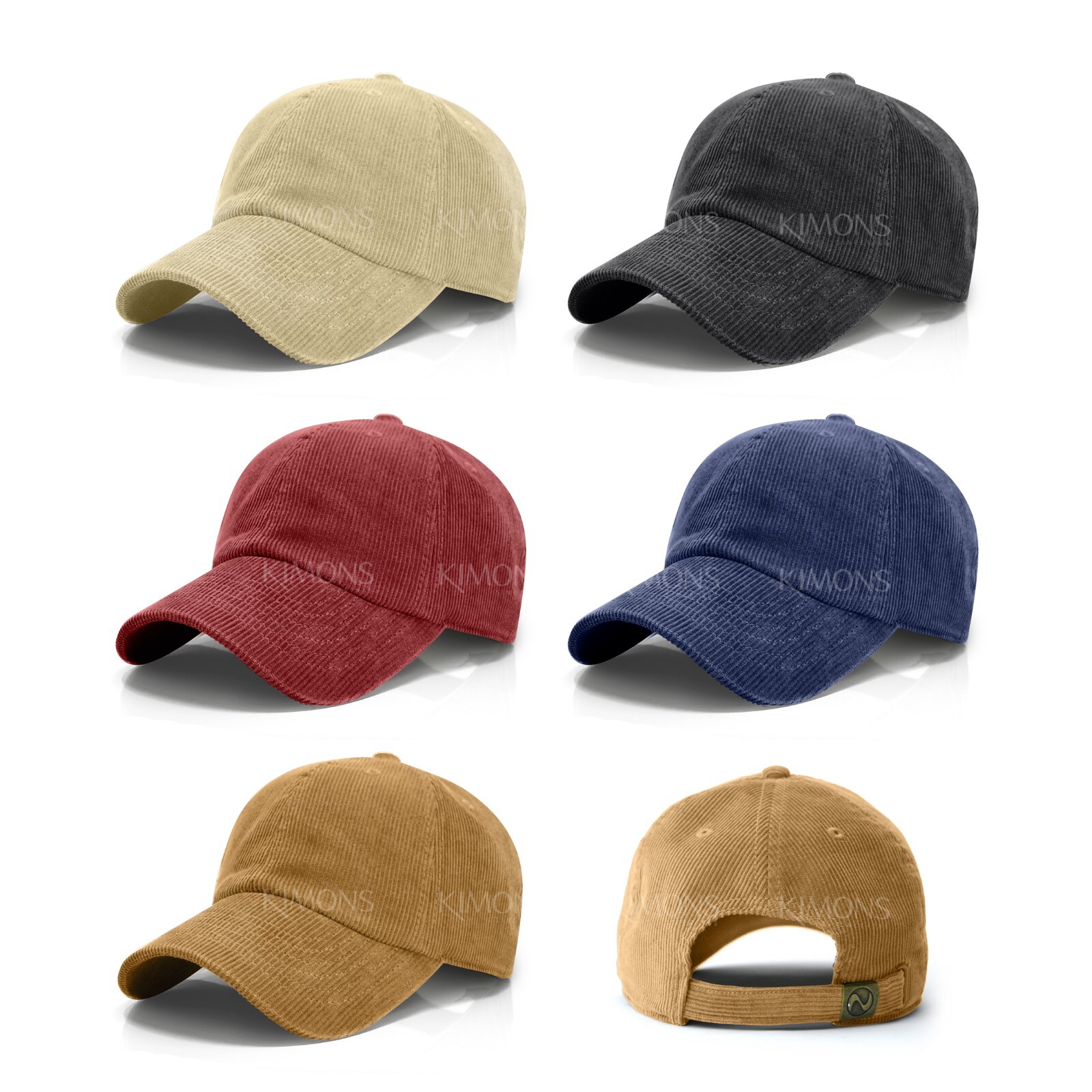 Corduroy Dad Hat Baseball Classic Adjustable Plain Cap Unisex Cotton Cord CO