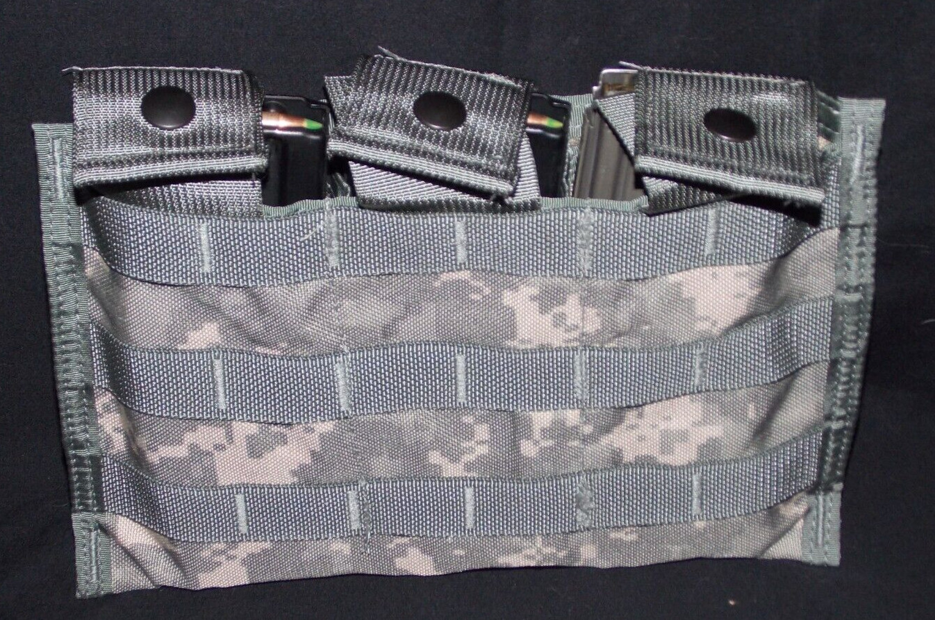 US Military Issue 3 Mag Shingle Magazine Pouch MOLLE ACU NEW