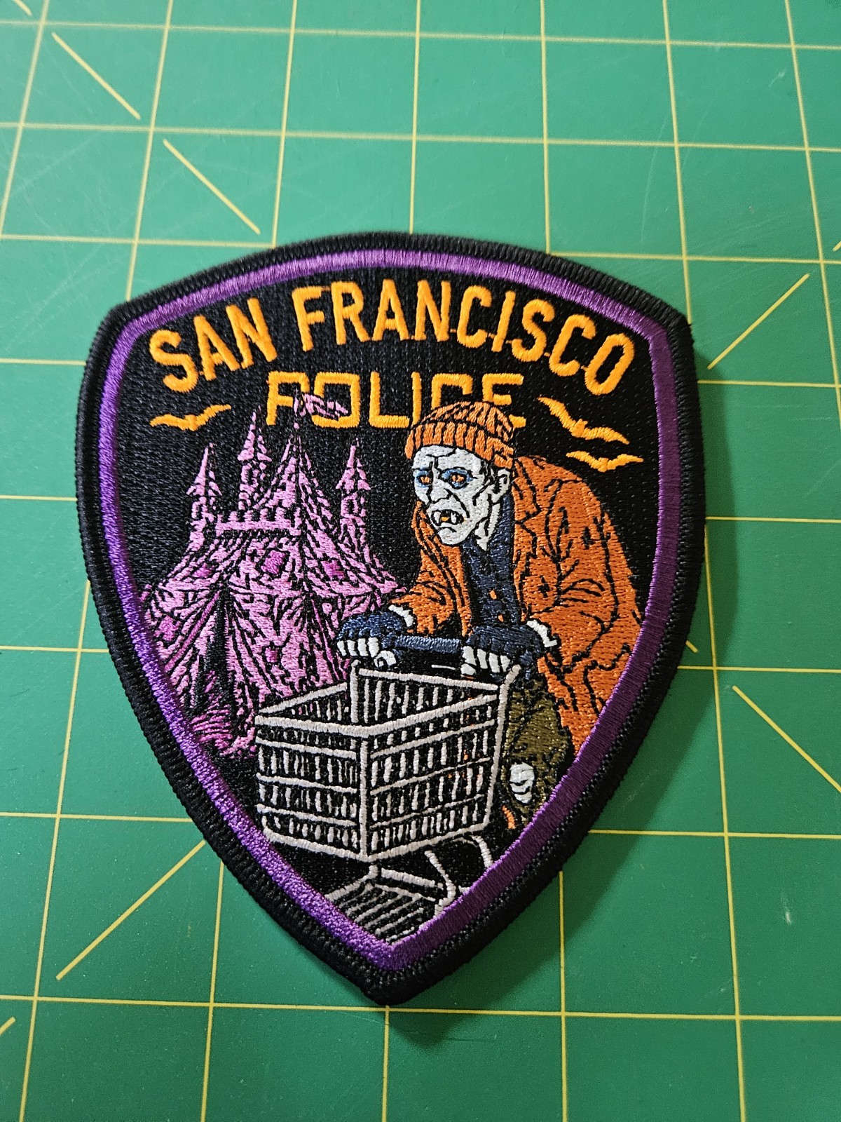 San Francisco CA Police 2025 HALLOWEEN Patch SFPD Monster Shopping Cart Tent