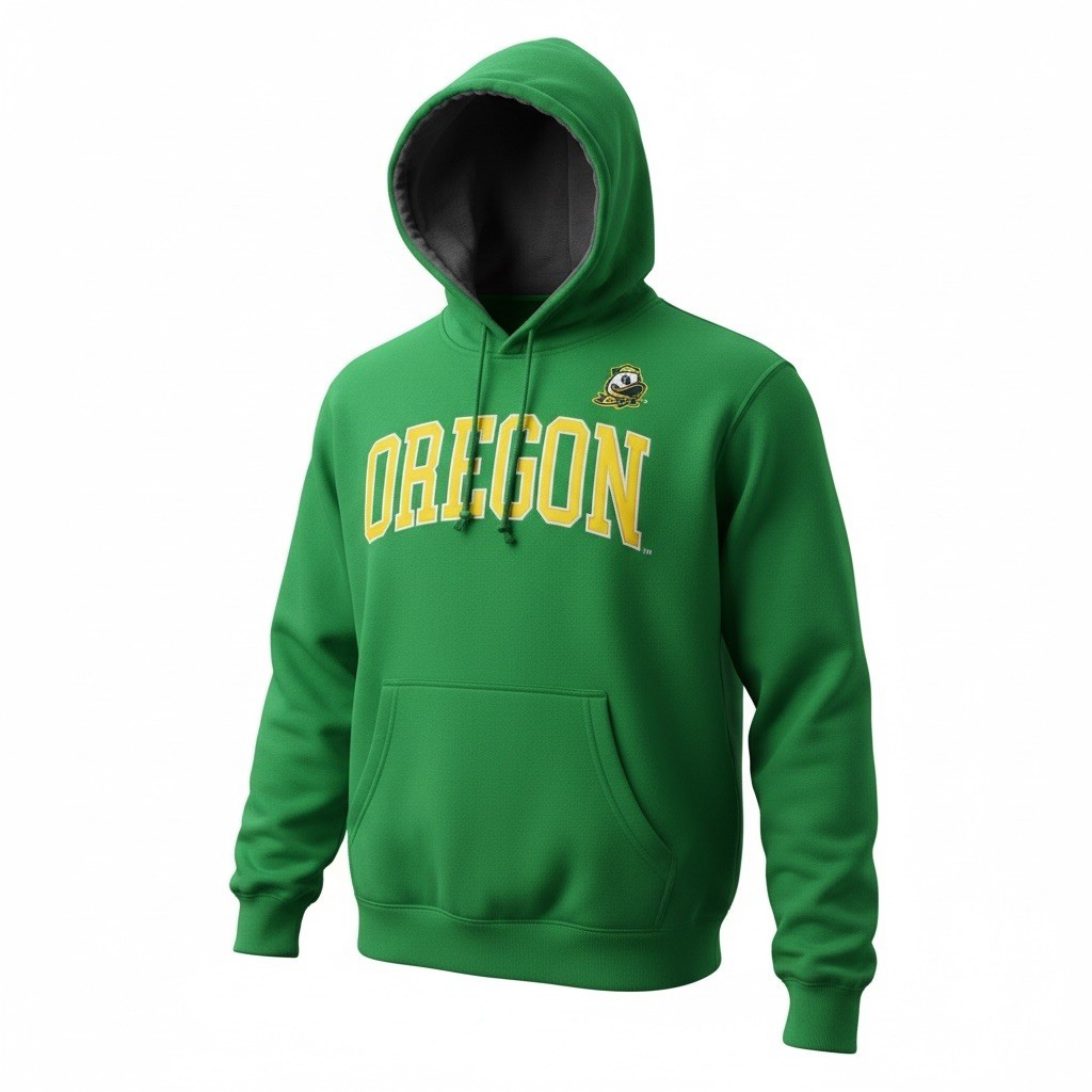 Oregon Ducks Hoodie NCAA UO Pullover Sweatshirt Green College Fan Gear