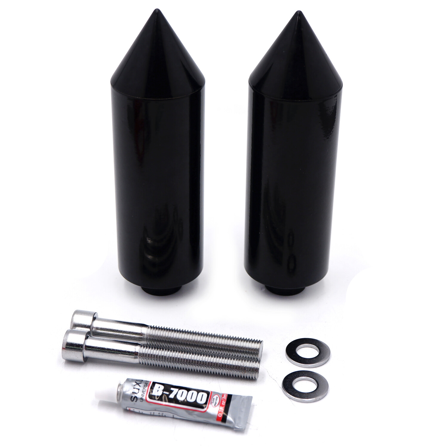 Billet Aluminum Extended Spike Frame Slider black For Yamaha 2004-2012 FZ-6 FZ-6