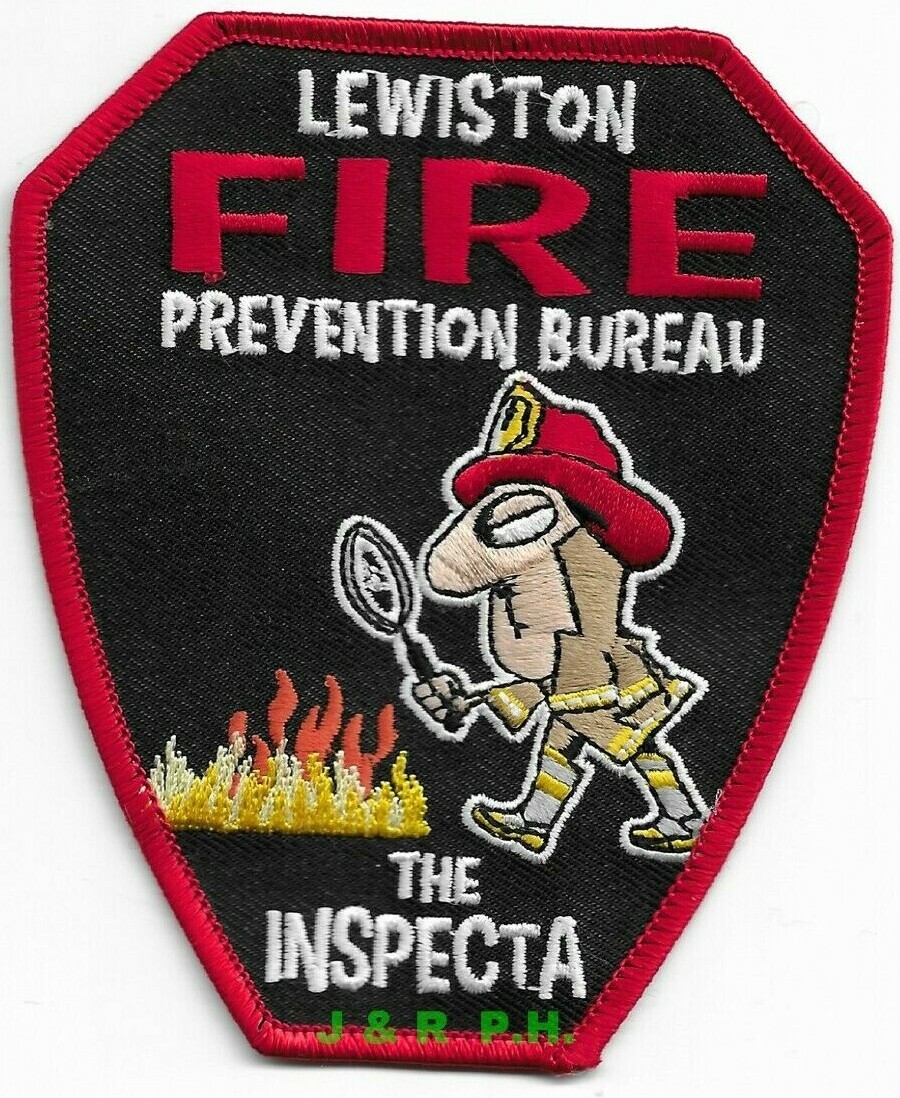*NEW* Lewiston Fire Prevention Bureau  "Inspecta", ME (3.75" x 4.75") fire patch