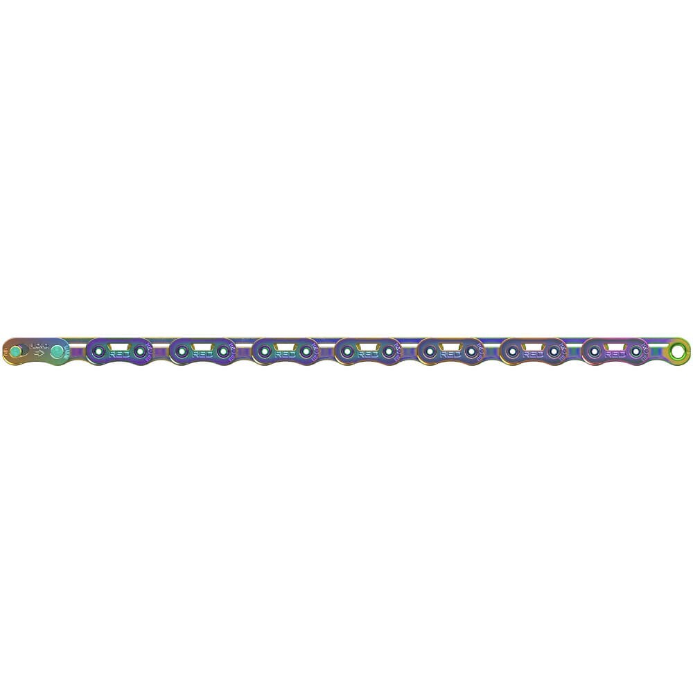 SRAM RED E1 Flattop Bicycle Chain. Rainbow. 126