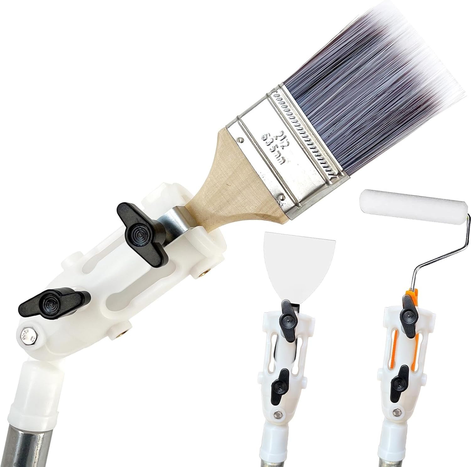 Multi Angle Paint Brush Extender V2, Long Handle Paint Brush, Extension Pole Att