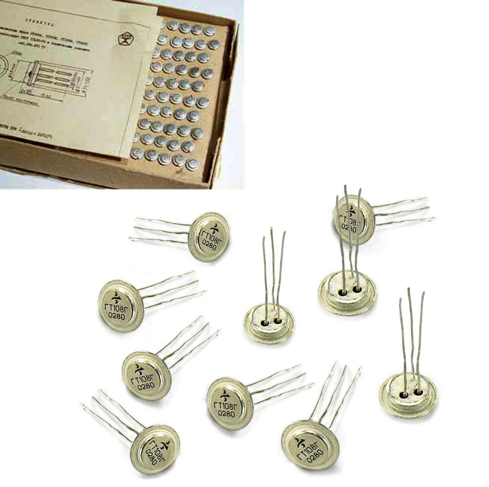 8pcs Germanium Transistor PNP GT108G / 2N1471 - hFE 110-250 - Fuzz Face - USSR