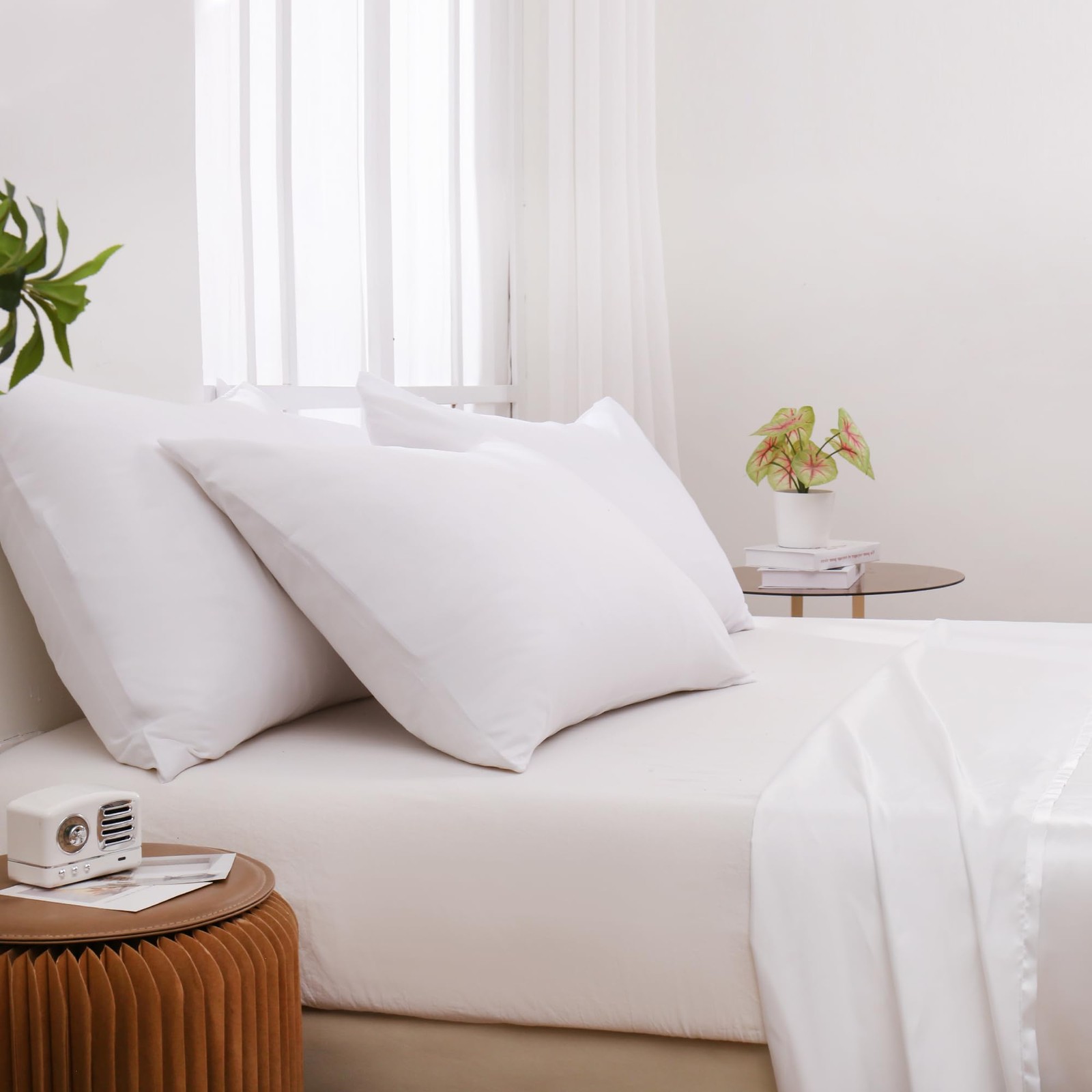White Pillowcases Standard 12 Pack, 20x26 Pillow Cases with Envelope Closure,...