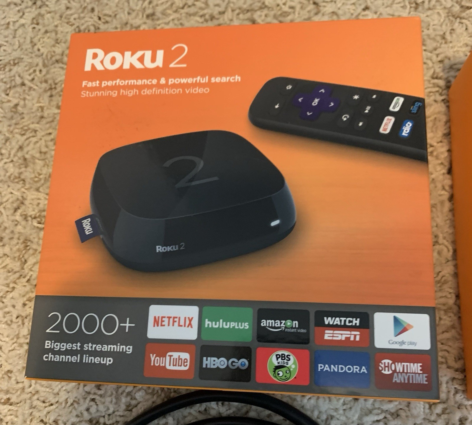 Roku 2. Up to 1080p stunning, HD video. Remote control. Original Box & Manuals
