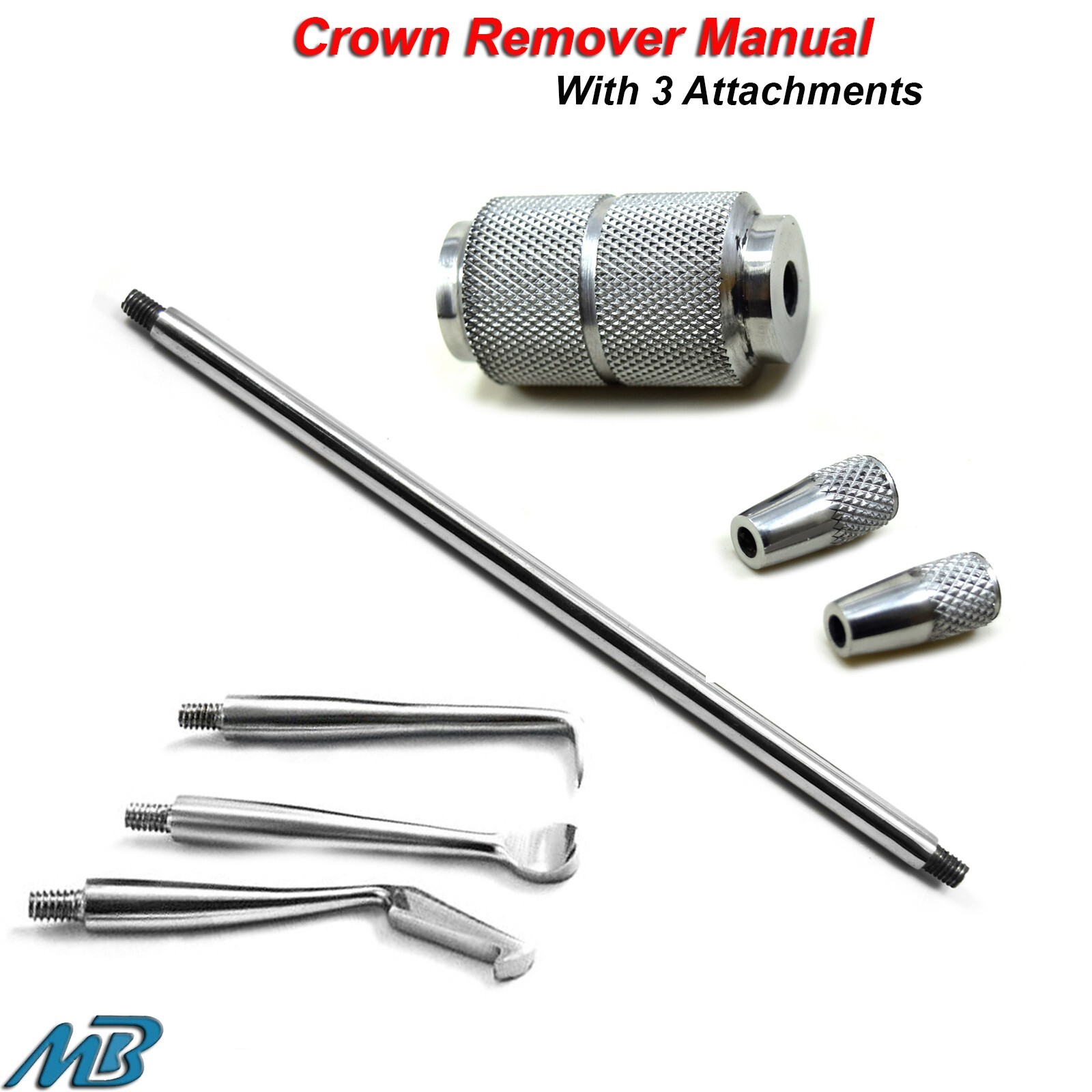Crown Remover Manual Bridge Removal With 3 Attachment Restorative Dentistry Tool