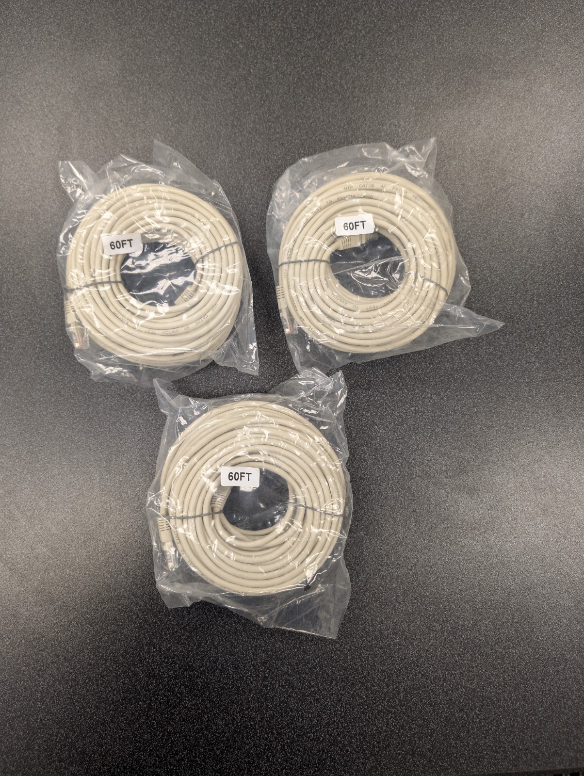 3x 60ft Cat5e Ethernet Cable RJ45 UTP Network Patch Cord Lot 60 FT New