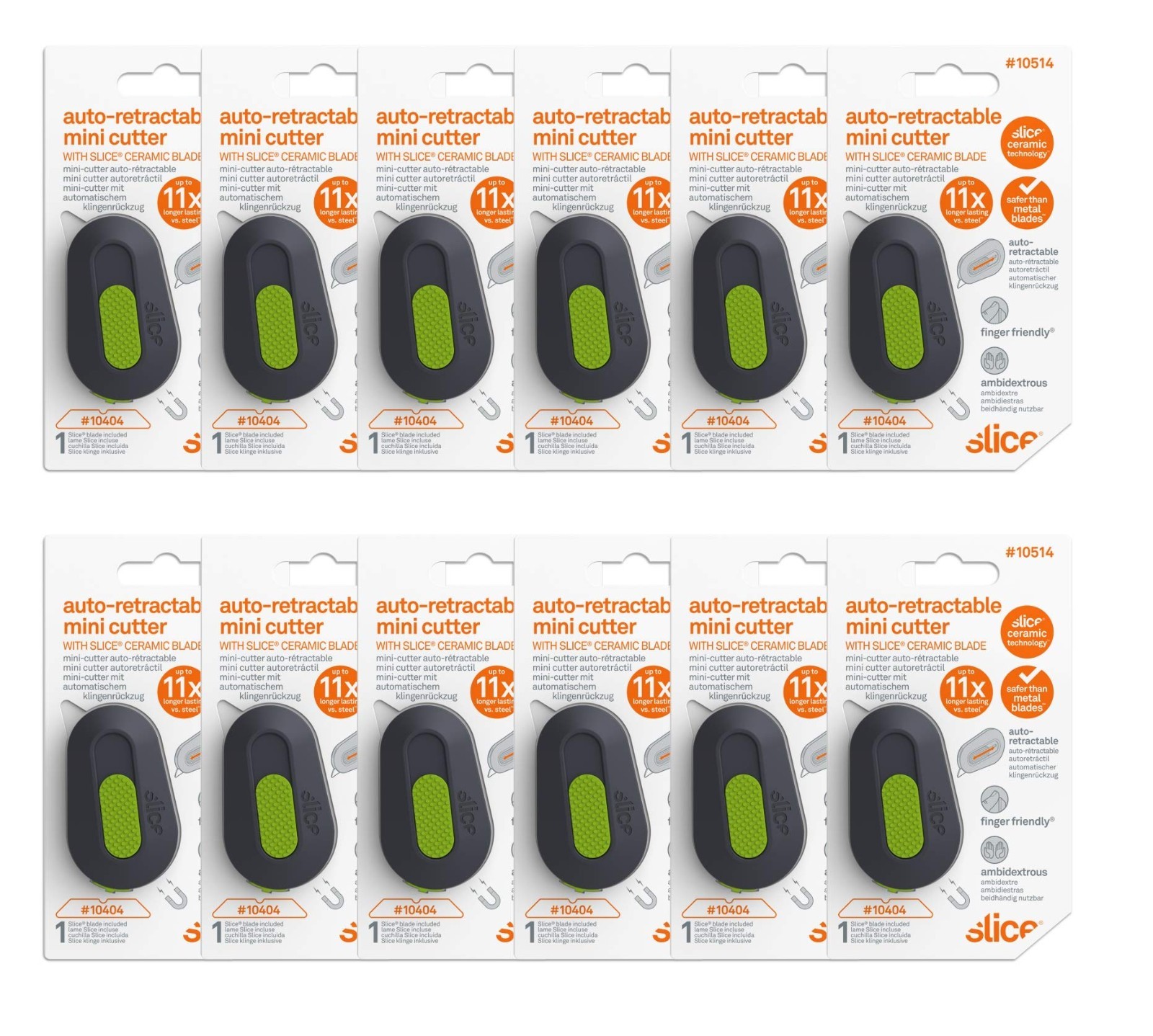 Auto-Retractable Mini Box Cutter - Safe Ceramic, Lasts 11x Longer, Keychain Open