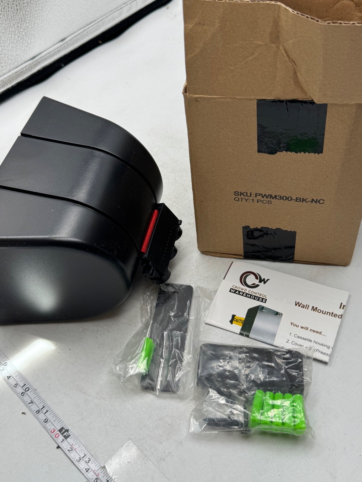 Crowd Control Warehouse Retractable Belt Wall Mounted Cassette PWM300-BK-NC