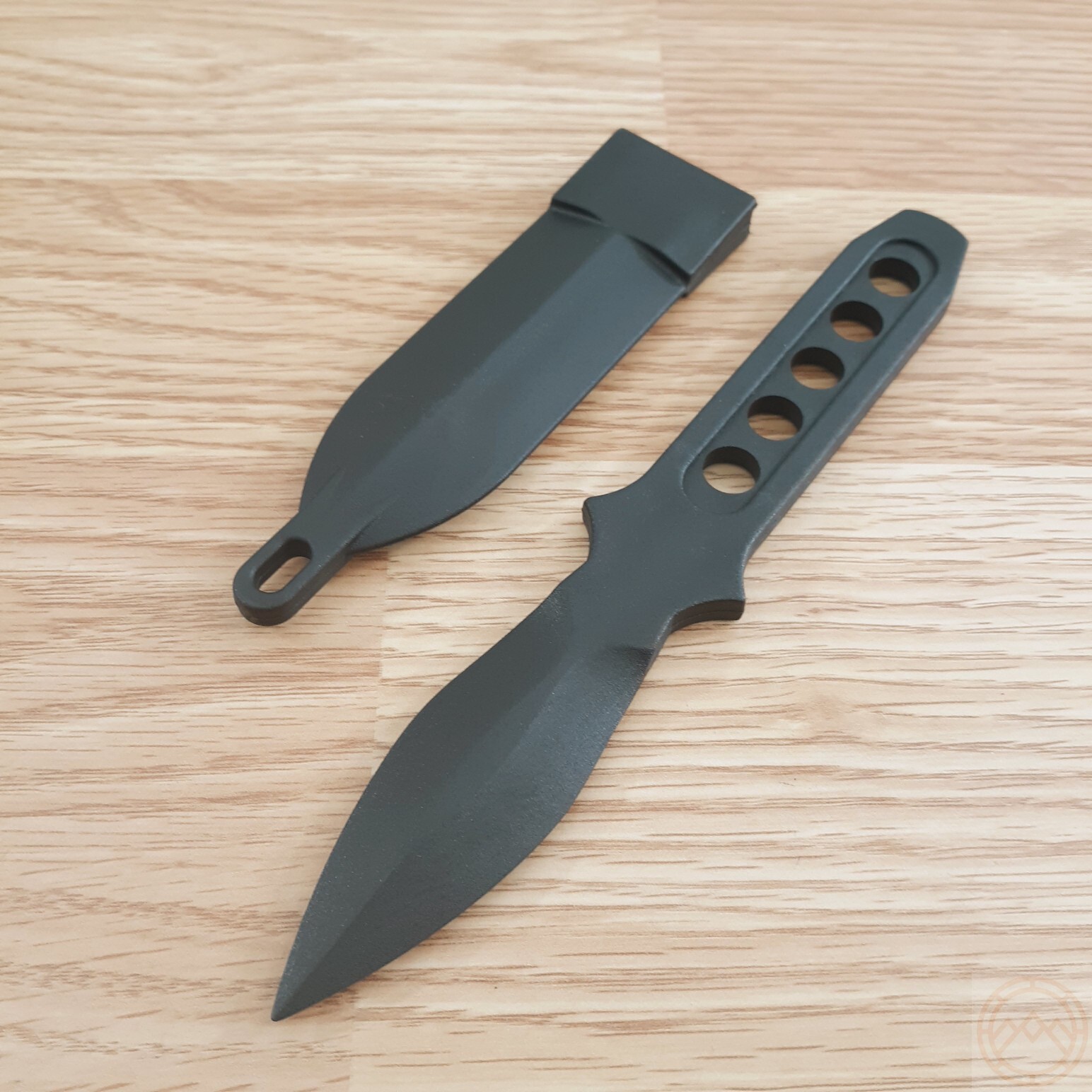 CIA Sticker Fixed Knife 3 Double Edge Blade One Piece Polycarbonate Construction