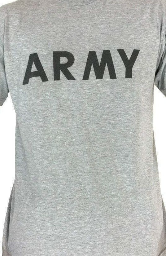 US ARMY PT Physical Fitness IPFU Gray T-SHIRT  Large Short Sleeve