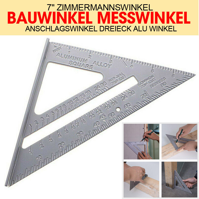 Metal Imperial Angle Protractor Speed Square Triangle Ruler Measuring Tool